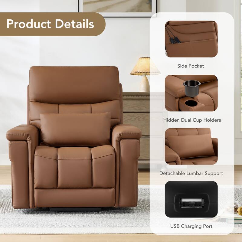 Spruce & Spring Dual Motors Lay Flat Recliner Lift Recliner for Elderly