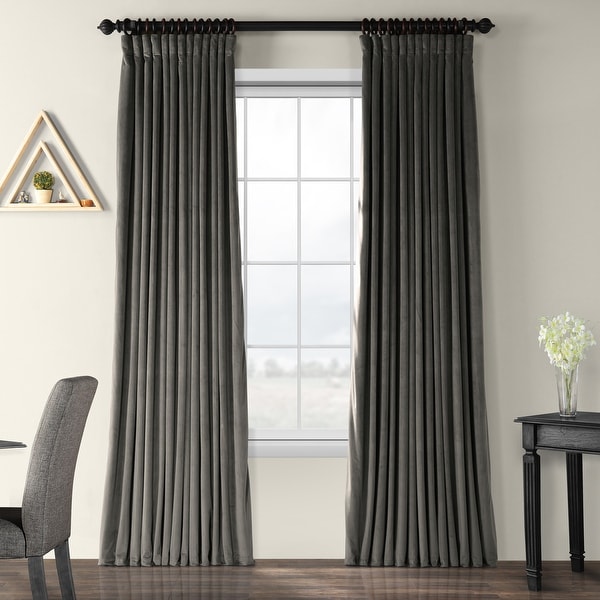Exclusive Fabrics Signature Wide Width Blackout Velvet Curtain Panel