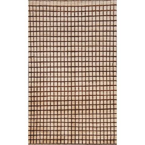 Checkered Gabbeh Kashkoli Oriental Area Rug Hand-knotted Wool Carpet - 3'9" x 5'8"