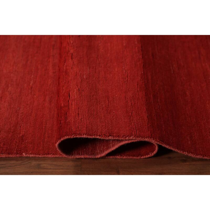 Red Gabbeh Oriental Area Rug Handmade Wool Carpet - 8'2" x 9'8"