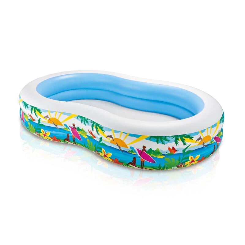Intex 8.6ft x 5.25ft x 18in Swim Center Inflatable Ocean Side Swimming Pool - 9