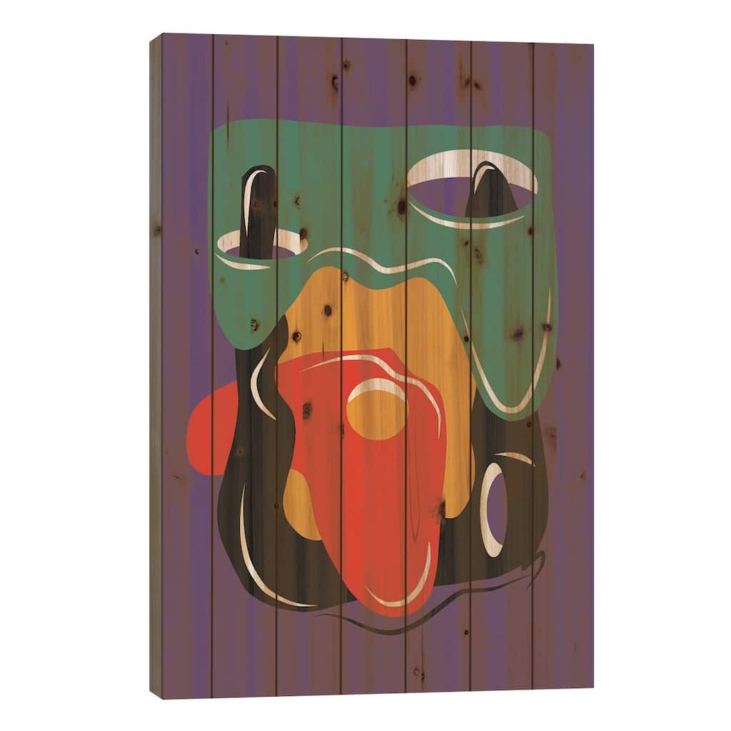 Surreal Liquid Abstract Print On Wood by Little Dean - Multi-Color