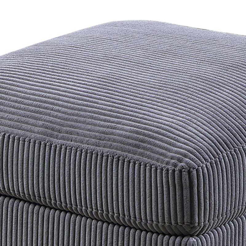 Gray Wide-Welt Corduroy Upholstered Modular Piece
