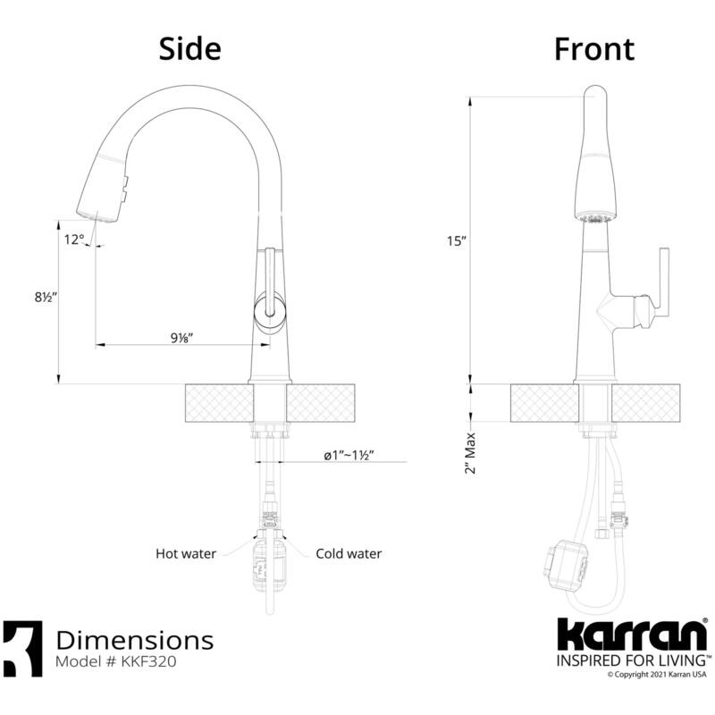 Karran USA KKF320 Kentland 1.8 GPM Single Hole Pull Down Kitchen