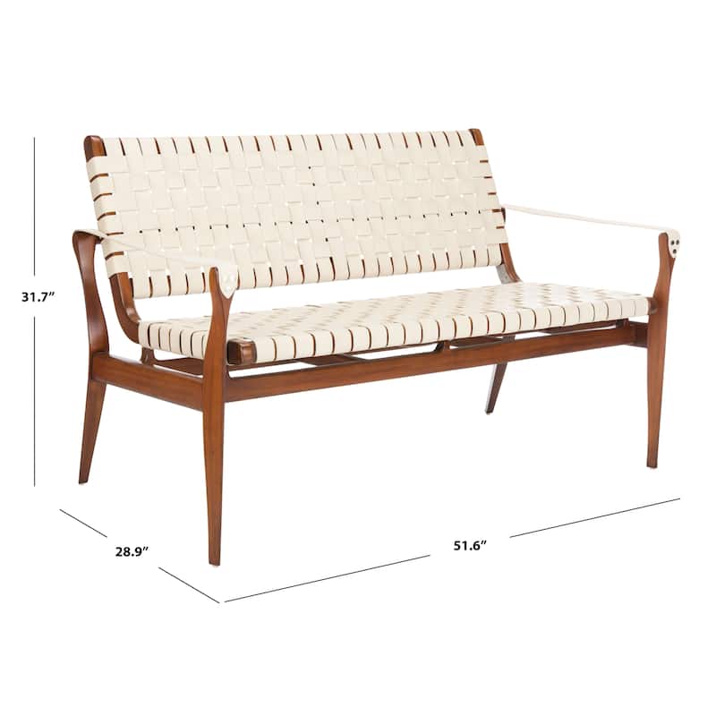 SAFAVIEH Home Dilan Leather Loveseat - 52"W x 29"D x 32"H