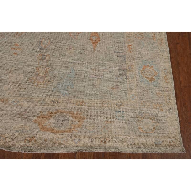 Turkish Oushak Vegetable Dye Area Rug Handmade Wool Carpet - 5'0"x 6'10"