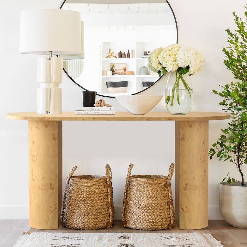 Burl Wood 60" Console Table