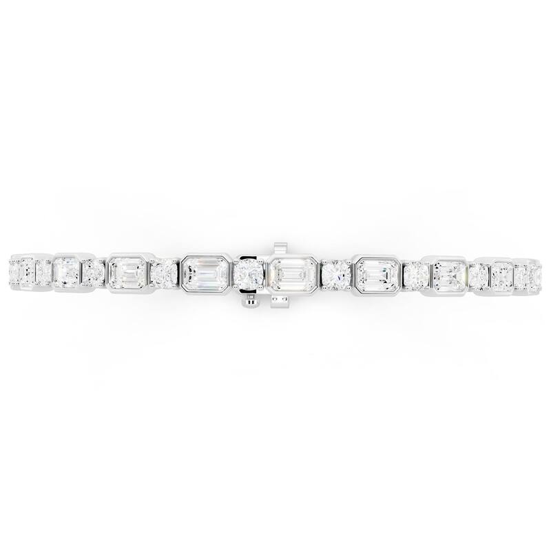 Auriya 14K Gold Lab Grown Diamond Bezel Tennis Bracelet 9 1/3 ct. tw. (E-F VS)