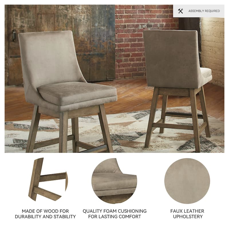 Tallenger Upholstered Swivel Stool (Set of 2)