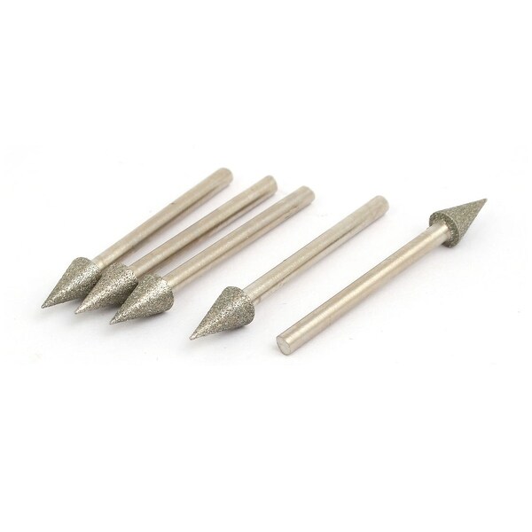 6mmx45mm Diamond Coated Tapered Shape Grinding Mandrel Mounted Points