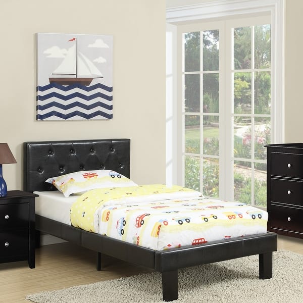 Poundex Platform Button Tufted Twin Bed On Sale Bed Bath & Beyond