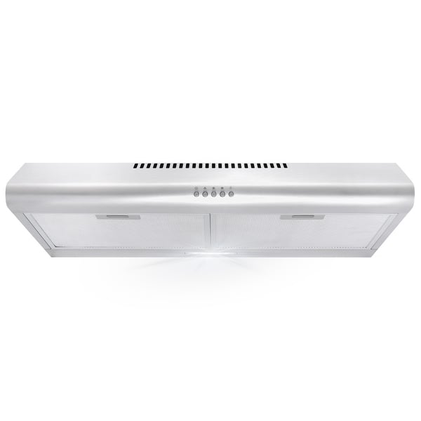 slide 2 of 10, Cosmo 30 in. Ducted Under Cabinet Range Hood with 3-Speed Fan, Push Buttons - 30 in.
