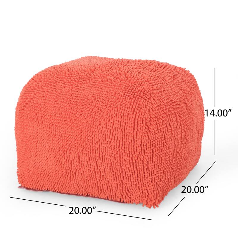 Stylish look Microfiber Square Pouf Easy to maintain - Orange - Large