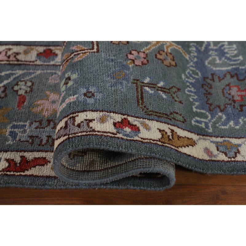 All-Over Floral Oushak Oriental Area Rug Handmade Wool Carpet - 8'10"x 11'11"