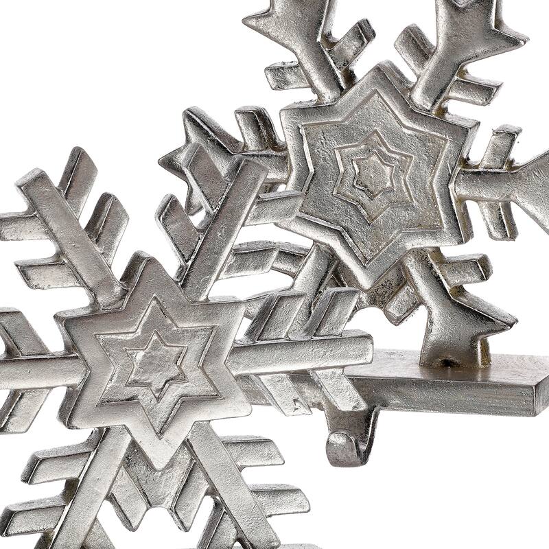 9" Resin Snowflake Stocking Holder Set of 2
