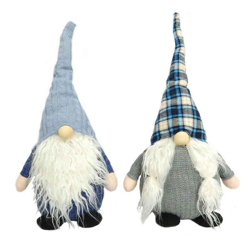 12 inch Country Gnomes, Set of 2 - blue