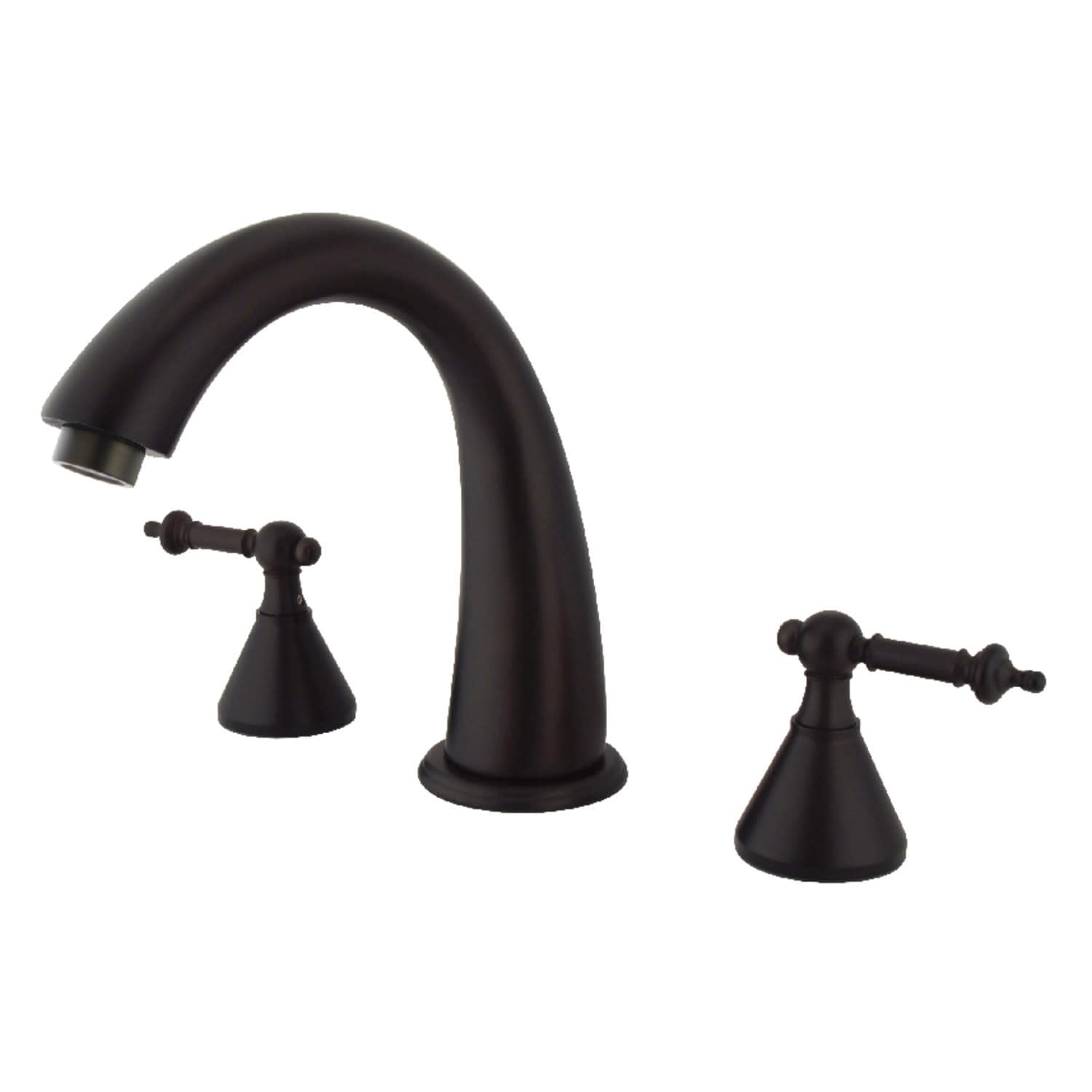 Kingston Brass Widespread Deck Mounted Roman Tub Filler with Metal