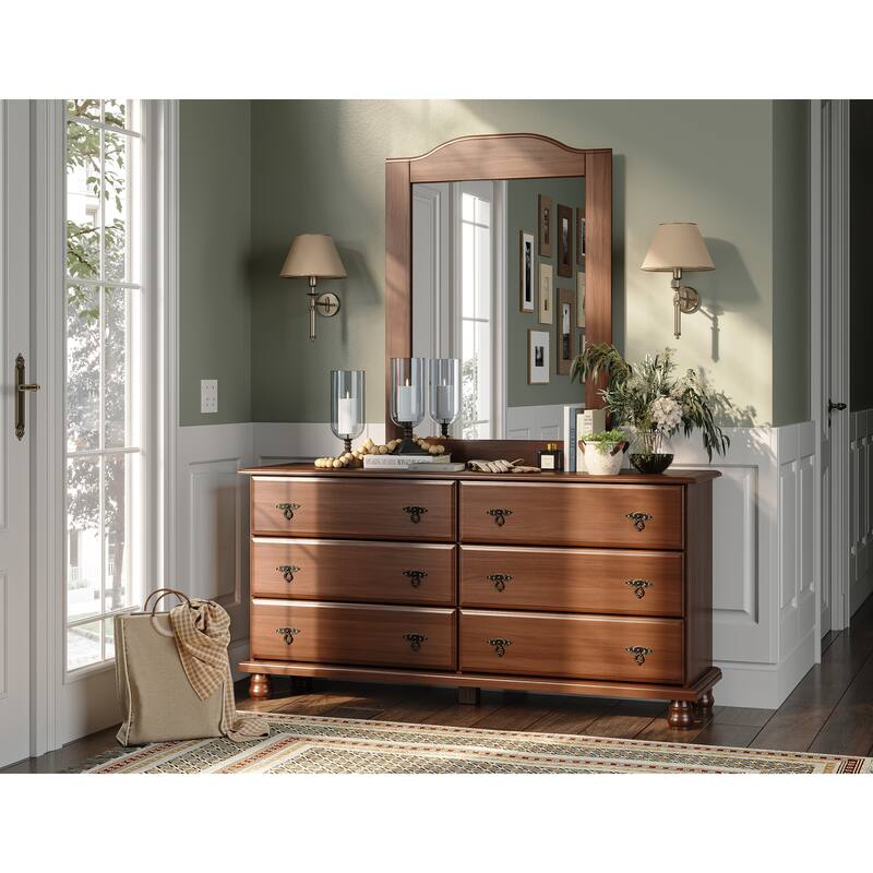 100% Solid Wood Frame Mirror for Kyle 6-Drawer Dresser by Palace Imports