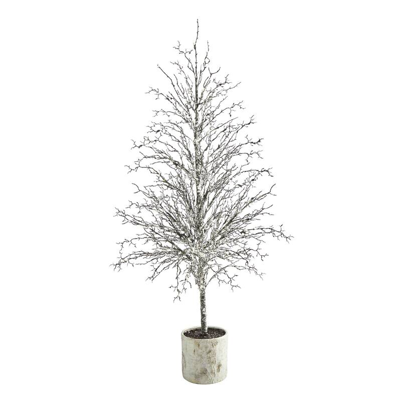 Frosted Twig Artificial Potted Christmas Tree - 6' - Unlit - 6 Foot