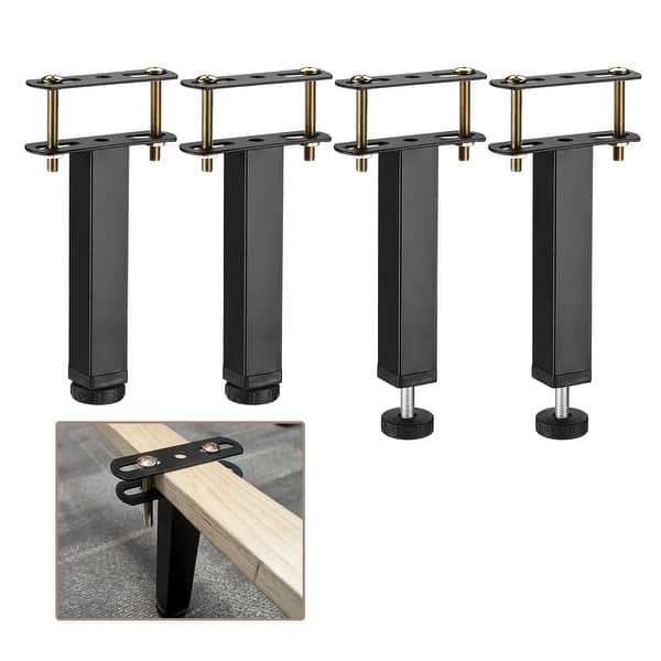 4 Set Adjustable Height Bed Frame Center Support Leg for Bed Frame
