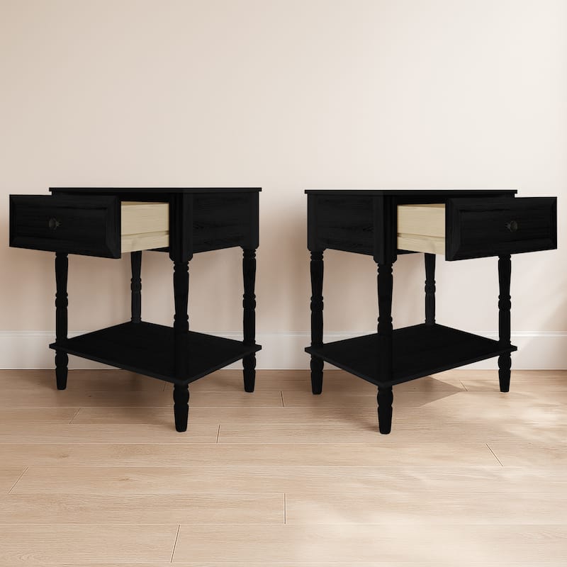 Clayfell Ruston 1 Drawer Nightstand (Set of 2)