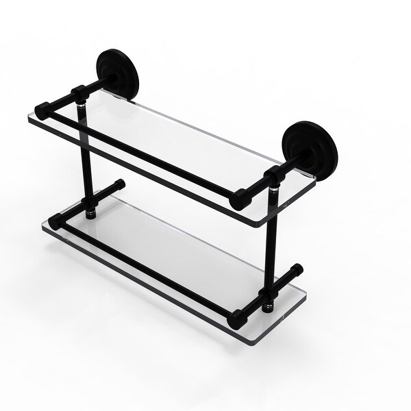 Allied Brass Que New Double Glass Shelf with Gallery Rail