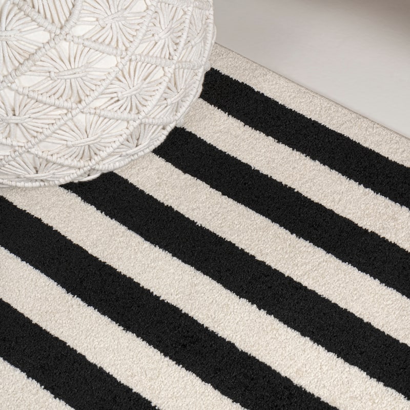 JONATHAN Y Olivier Modern Classic Mitre Stripe Brown/Ivory Rug