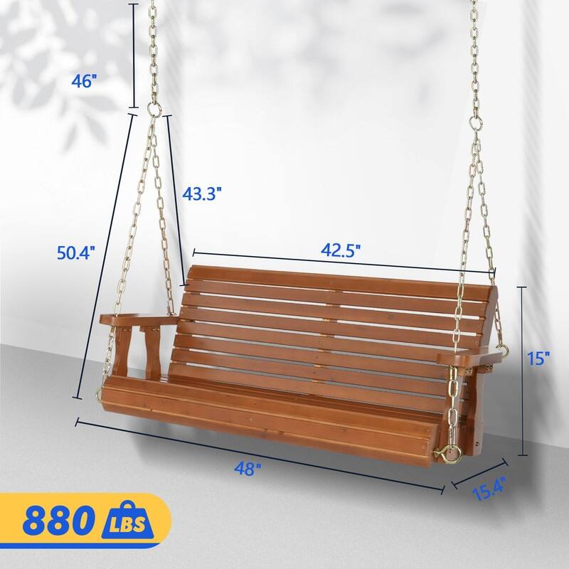 2 Person Patio Wooden Porch Swing
