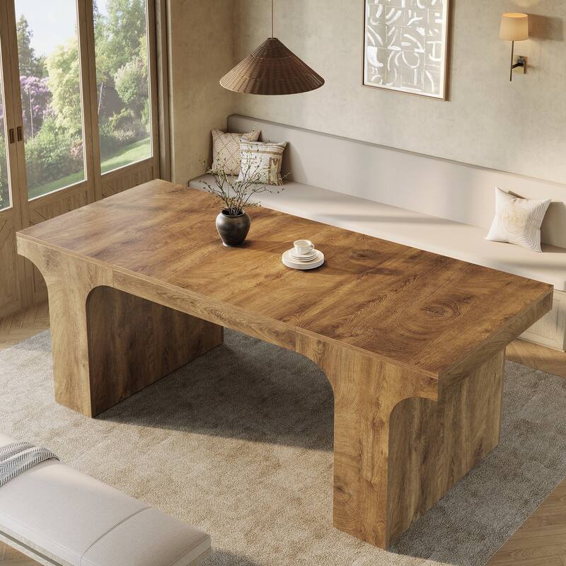 Farmhouse Rectangular Dining Table for 6-8 People