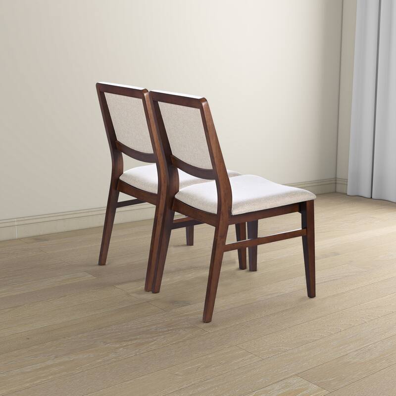 GDFStudio - Skylar Modern Upholstered Dining Chair with Linen Blend Seat & Solid Wood Frame, Set of 2 - 22.4"