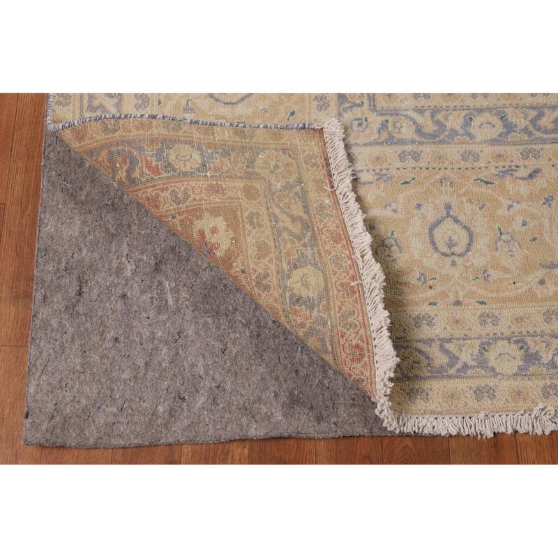 Traditional Pink Mashad Persian Vintage Area Rug Handmade Wool Carpet - 9'7"x 12'2"