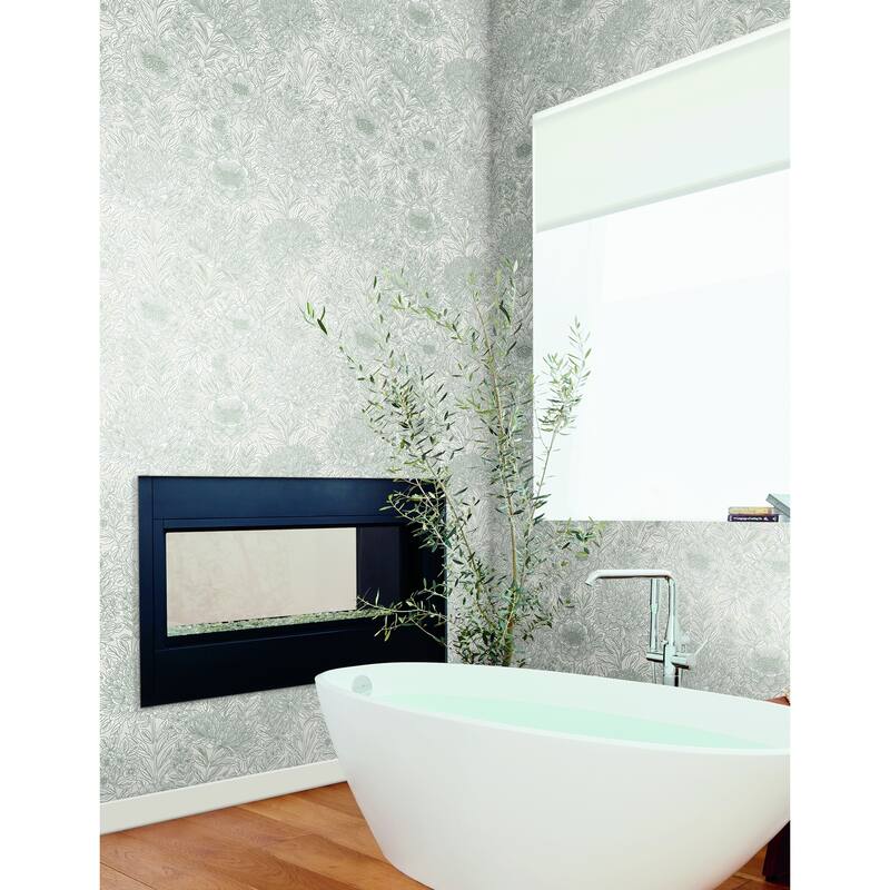 Millau Vinyl Wood Block Blooms Wallpaper 27 in x 27 ft = 60.75 sq ft