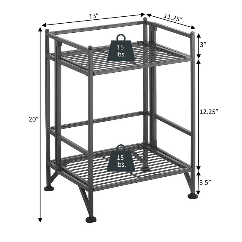 Convenience Concepts Xtra Storage 2 Tier Folding Metal Shelf