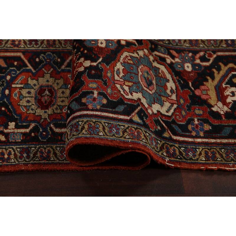 Antique Vegetable Dye Heriz Serapi Persian Wool Area Rug Hand-knotted - 11'7" x 15'10"