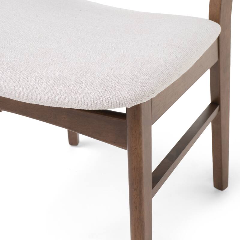 Abrielle Mid-Century Modern Upholstered Rubberwood Dining Chair (Set of 2) by Christopher Knight Home