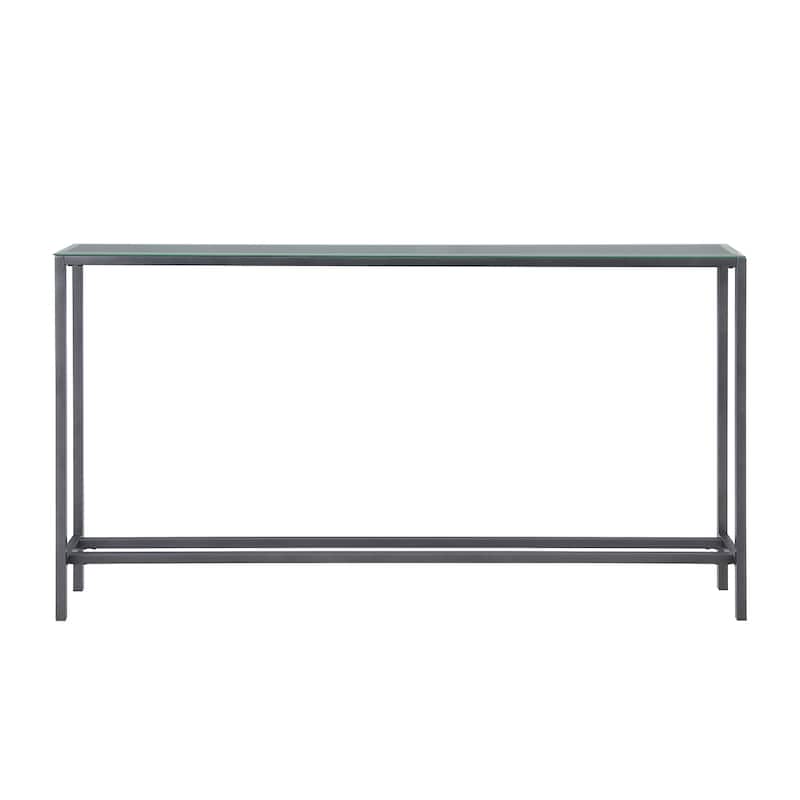 SEI Furniture Veda Grey Mirrored-top Console Table