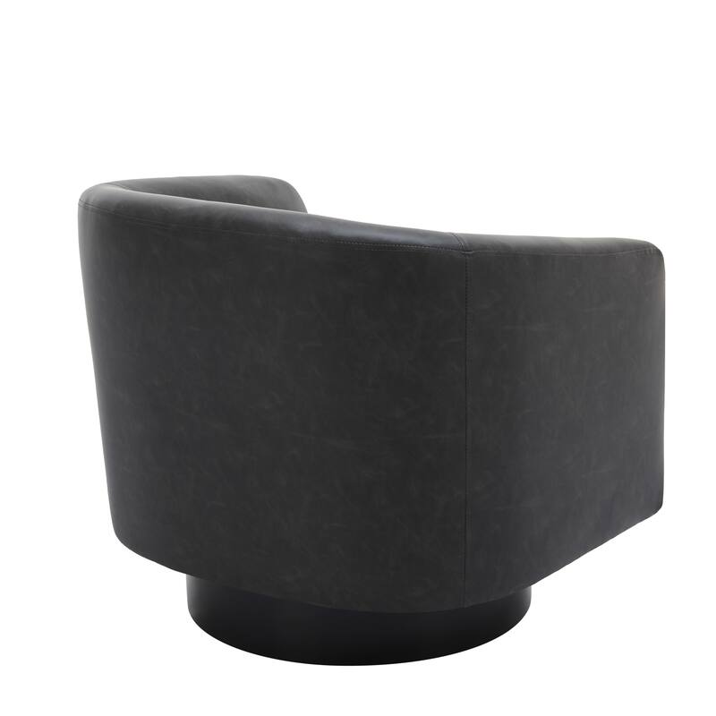 Modern Upholstered Barrel Chair Swivel Accent Chair for Living Room