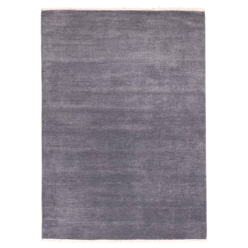 ECARPETGALLERY Hand-knotted Mystique Denim Blue Wool Rug - 5'6 x 7'8