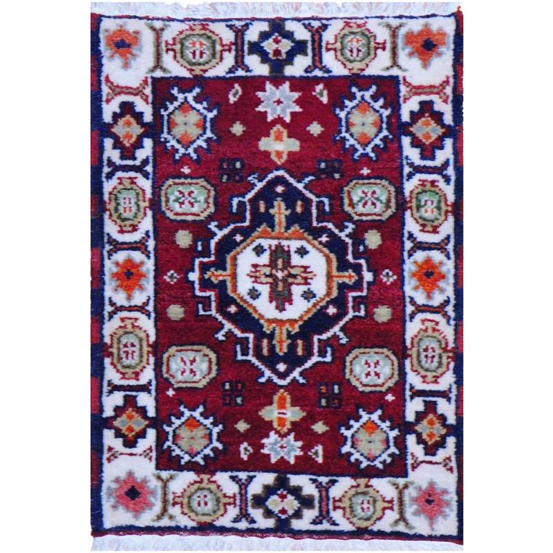 HERAT ORIENTAL Handmade Kazak Wool Rug - 2' x 3' - 2' x 3' - Red