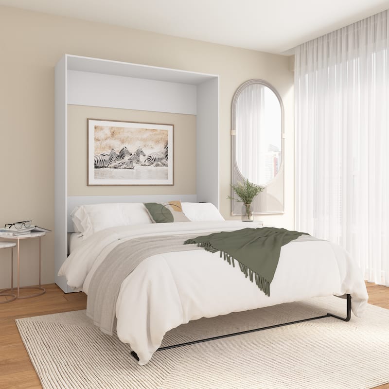 Claremont 65W Space-Saving Queen Size Murphy Bed by Bestar - White