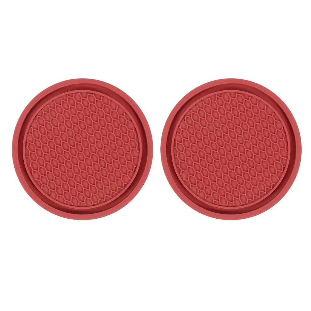 2pcs Car Cup Coasters PVC Car Cup Mats Non-Slip Universal Cup Holder - 2.76"