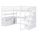preview thumbnail 6 of 30, Traditional Concise Design Full Size Loft Bed with Built-In Desk and Shelves,Storage Staircase and Drawers,Sturdy Wood Frame