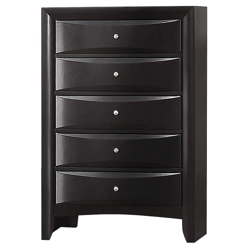 Briana Transitional Wood 5-drawer Bedroom Chest Black - Black - 5-drawer