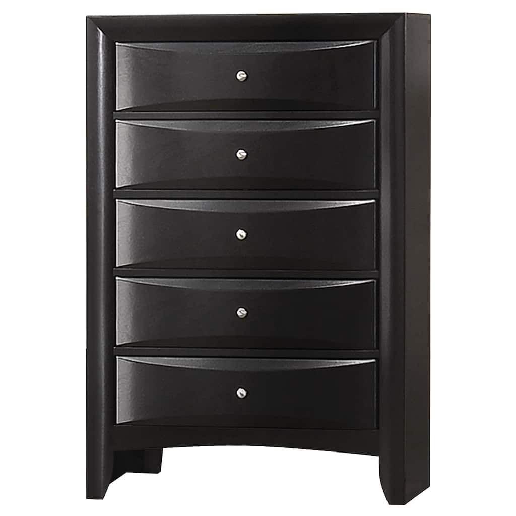 Briana Transitional Wood 5-drawer Bedroom Chest Black