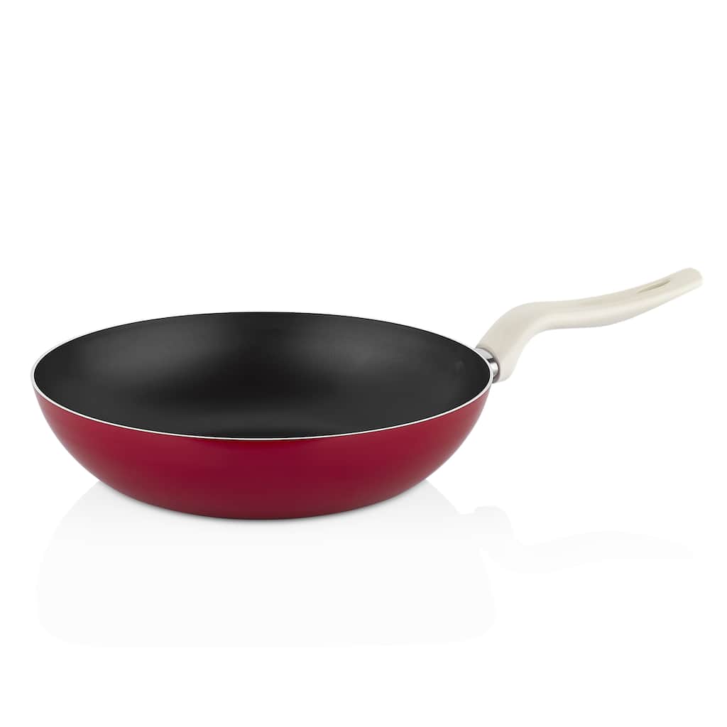 REDIO 12.6" Cast Aluminum Non-Stick Deep Frying Wok Pan