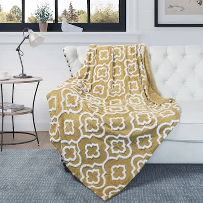 Jacquard Sherpa Throw Blanket 50"x60"