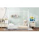 preview thumbnail 19 of 24, Metal Twin Size House Platform Bed with Triangle Structure, Guardrail, and Low Profile, Black