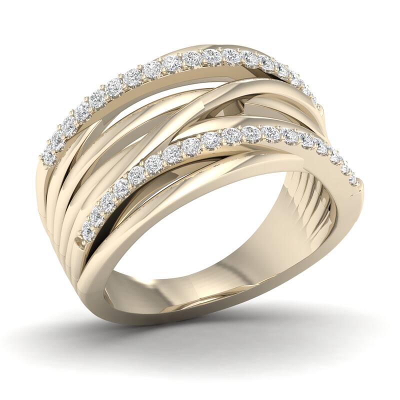 1/3ct TDW Diamond Crossover Ring in 10k Gold for Women