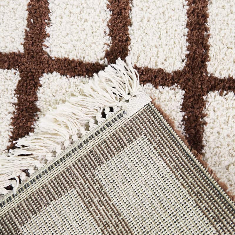 Androla Boho Grid Shag Area Rug