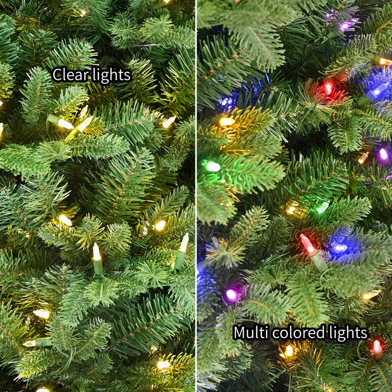 Puleo International 6.5' Pre-Lit Artificial Slim Noble Fir Tree with 600 Dual-Color LED Lights